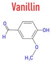 Vanillin vanilla extract molecule. Skeletal formula. Chemical structure Royalty Free Stock Photo