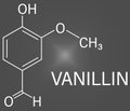 Vanillin vanilla extract molecule. Skeletal formula. Chemical structure Royalty Free Stock Photo