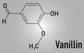Vanillin vanilla extract molecule. Skeletal formula. Chemical structure Royalty Free Stock Photo