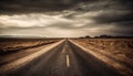 Vanishing point on empty road, sunset beauty generated by AI Royalty Free Stock Photo