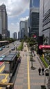 Vanishing point view of pesestrian from Pedestrian bridge Jakarta