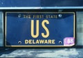 Vanity License Plate - Delaware Royalty Free Stock Photo