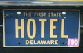 Vanity License Plate - Delaware Royalty Free Stock Photo