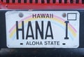 Vanity License Plate - Hawaii Royalty Free Stock Photo