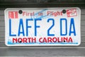 Vanity License Plate - North Carolina