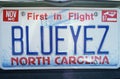 Vanity License Plate - North Carolina Royalty Free Stock Photo