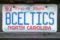 Vanity License Plate - North Carolina Royalty Free Stock Photo