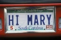 Vanity License Plate - South Carolina Royalty Free Stock Photo