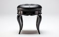 A vanity stool black on a white background -Generative Ai