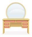 Vanity table modern furniture vector illustration