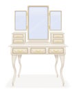 Vanity table old retro furniture vector illustration