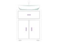Vanity unit and bathroom washbasin vector illustration. Home decoration and interior symbol
