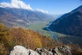 Vanoramic view of the medium Valtellina valley Royalty Free Stock Photo