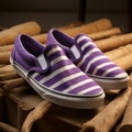 Vanos Vans Purple White Slipon: A Stylish Blend Of August Sander And Whiplash Lines