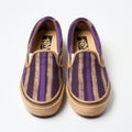 Vans Signature Slip-ons With Purple Striped Soles