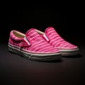 Vans Slip-on Pink Stripe Linen Slippers - Hyperrealistic Precision