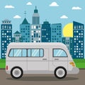 vans transport city sun Royalty Free Stock Photo