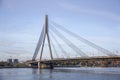 Vansu bridge over river Daugava Riga Latvia. Royalty Free Stock Photo