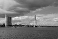 The Vansu Bridge in Riga is a cable-stayed bridge Royalty Free Stock Photo