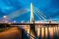 Vansu Bridge In Riga, Latvia. Shroud Bridge. Cable-Stayed Bridge Royalty Free Stock Photo