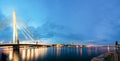 Vansu Bridge In Riga, Latvia. Shroud Bridge. Cable-Stayed Bridge Royalty Free Stock Photo