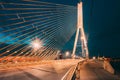 Vansu Bridge In Riga, Latvia. Shroud Bridge. Cable-Stayed Bridge Royalty Free Stock Photo