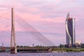 VanÃÂ¡u Bridge on the river Daugava, in Riga, Latvia