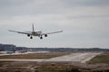 VANTAA, FINLAND - 2018: A Finnair airplane landing to Helsinki-Vantaa airport.