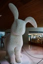 Vantaa, Finland - 9 July 2020: Easterbunny made of chicken eggs in Fazer Experience Visitor Centre Royalty Free Stock Photo