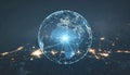 Global Digital Network Connection Over Earth Royalty Free Stock Photo