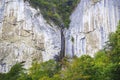 Vanturatoarea Waterfall in the Cerna Mountains - one of the most beautiful places in Romania. Royalty Free Stock Photo