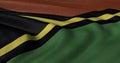 Vanuatu flag fluttering in light breeze