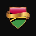 Vanuatu flag Golden badge design vector