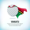 Vanuatu flag. Round flying template with national color cloak. Can be used with logo or mascot. Use for sport or