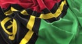 Vanuatu Flag Ruffled Beautifully Waving Macro Close-Up Shot