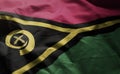 Vanuatu Flag Rumpled Close Up