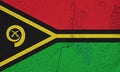 Vanuatu flag on a textured background. Concept collage