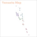 Vanuatu hand-drawn map.