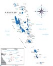 Vanuatu highly detailed political map