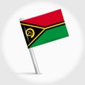 Vanuatu map pin flag. 3D realistic vector illustration Royalty Free Stock Photo