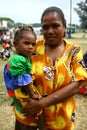 Vanuatu tribal village woman and child