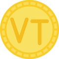Vanuatu vatu coin icon, currency of Vanuatu