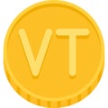 Vanuatu vatu coin icon, currency of Vanuatu