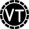 Vanuatu vatu coin icon, currency of Vanuatu