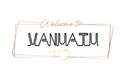 Vanuatu Welcome to text Neon lettering typography. Word for logotype, badge, icon, postcard, logo, banner Vector Illustration