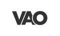 VAO logo design template with strong and modern bold text. Initial based vector logotype featuring simple and minimal typography. Royalty Free Stock Photo