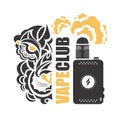 Vape club typography template. For posters, it prints advertisements for T-shirt designs. Ethnic elements. Vector