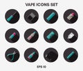 Vape icons set Royalty Free Stock Photo