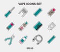 Vape icons set