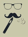 Vape logo. Hipster smoking vaporizer. Vector